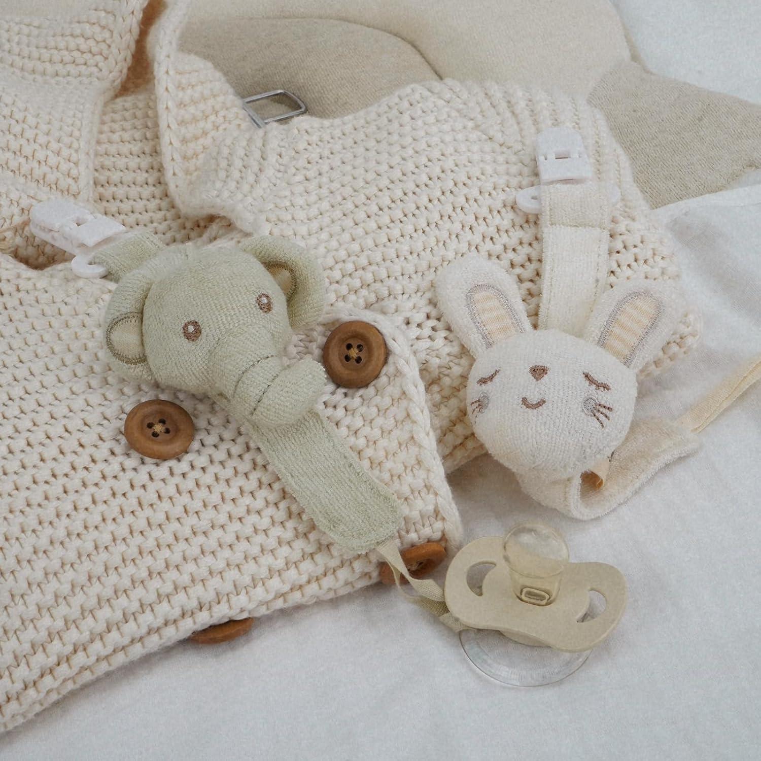 Clip de Chupete COTTONBEBE 2 Piezas Algodón Orgánico Unisex