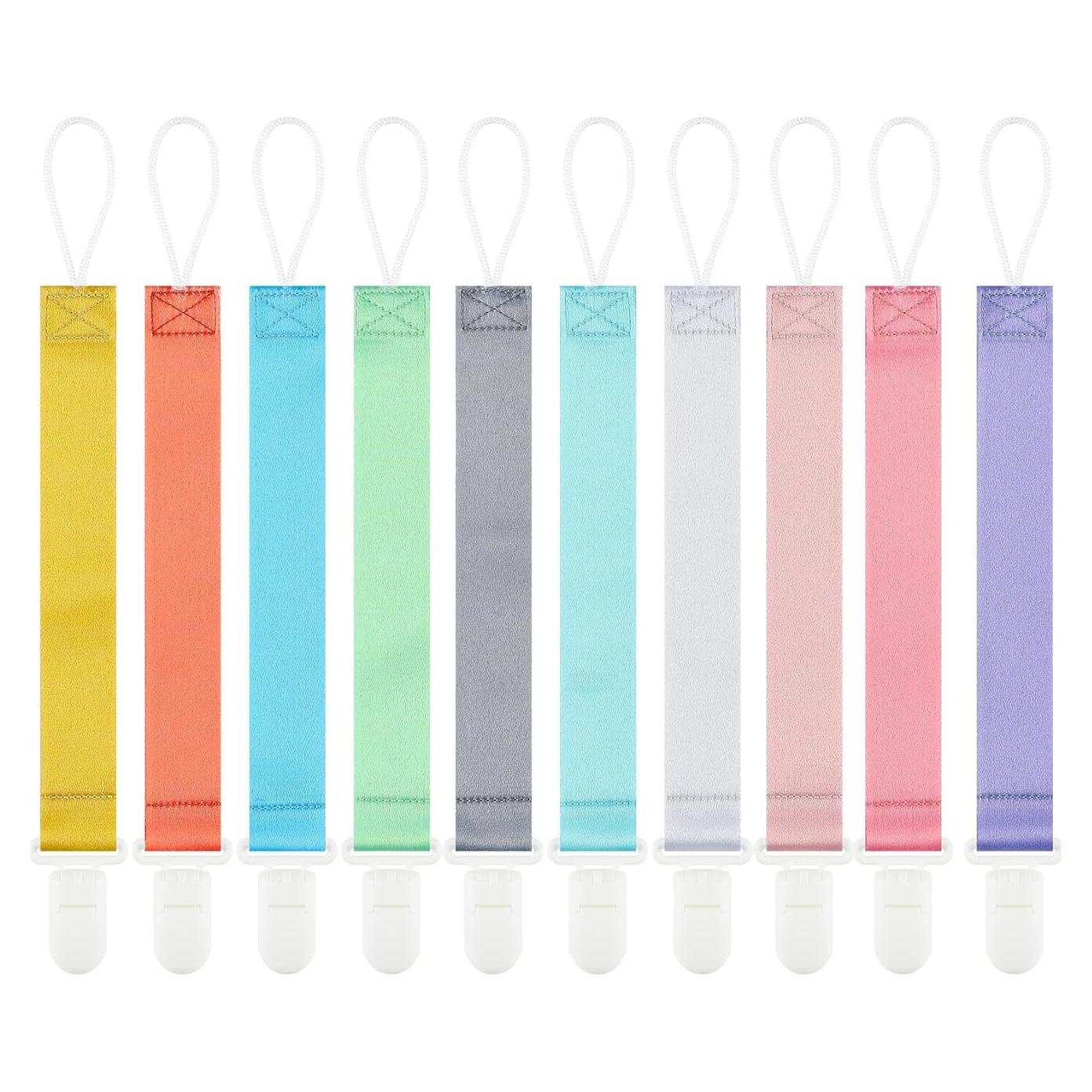 Clip de Chupete Neutro - Paquete de 10 Sujetadores para Bebés