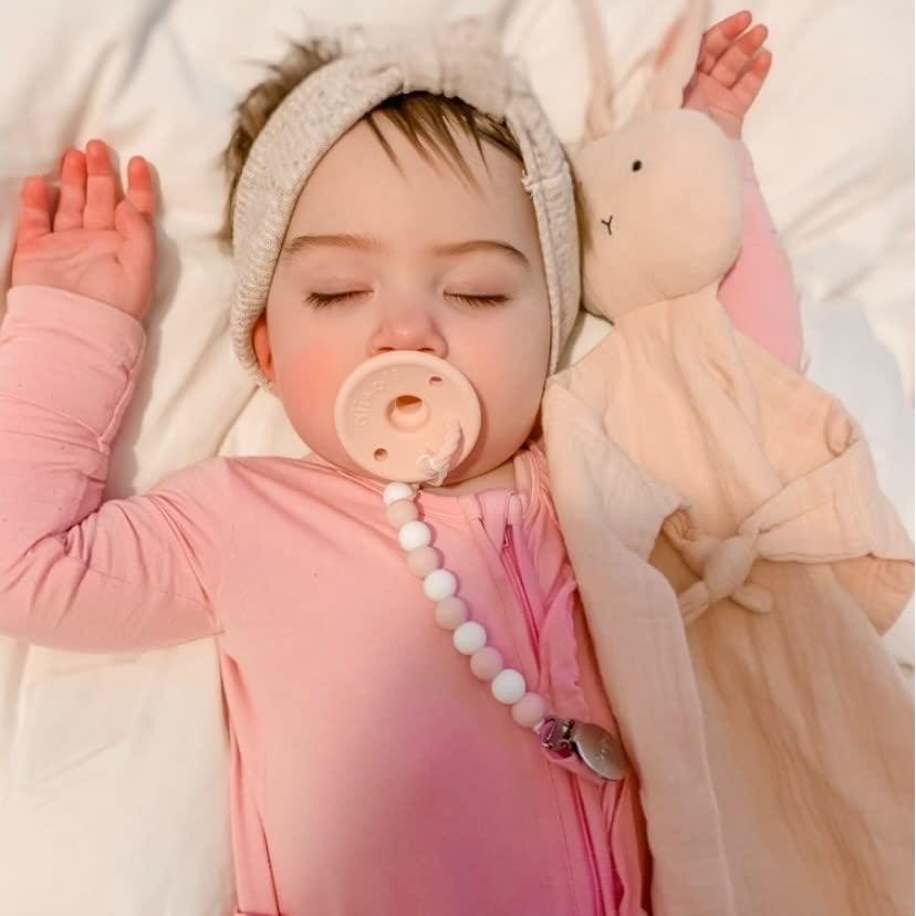 Clip de Chupete de Silicona AliOli Rosa Claro 100% Libre de BPA