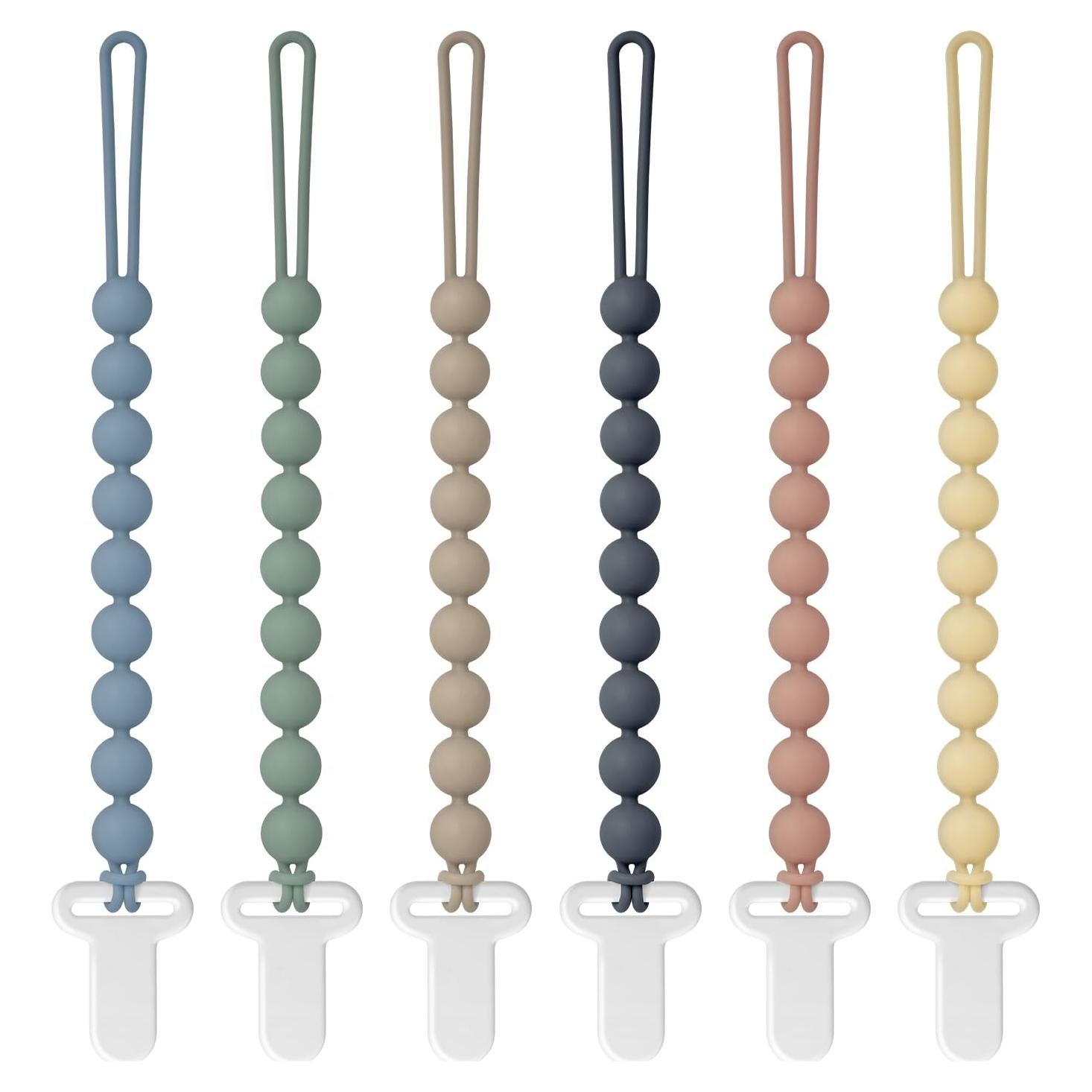 Clip para Chupetes de Silicona 100% Grado Alimenticio - Paquete de 6