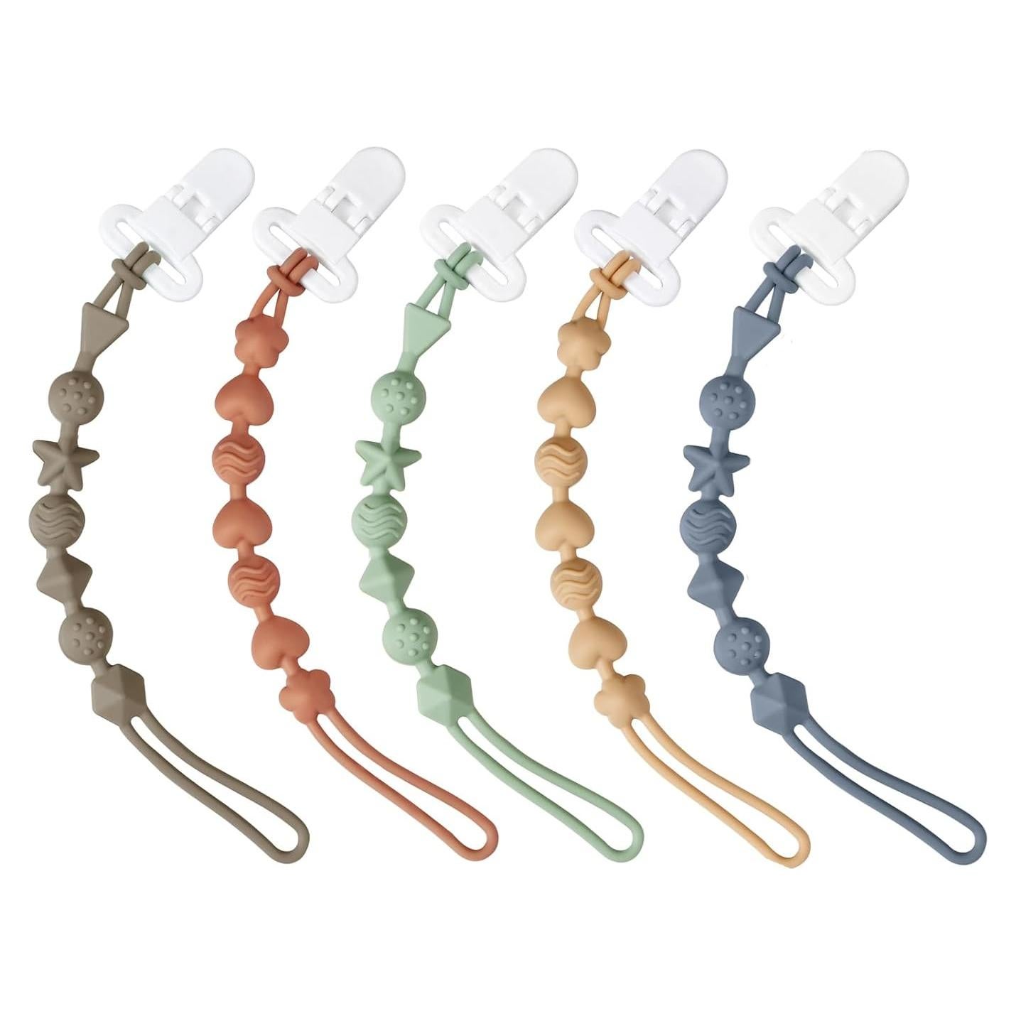 Clips de Chupete de Silicona PandaEar - Paquete de 5 Unidades