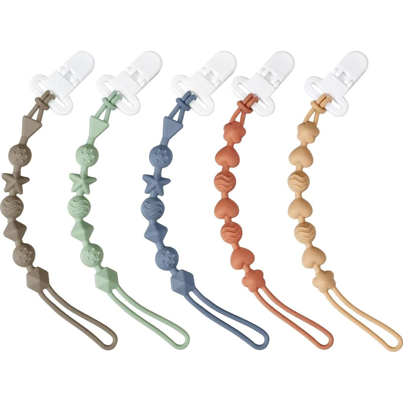 Clips de Chupete de Silicona PandaEar - Paquete de 5 Unidades