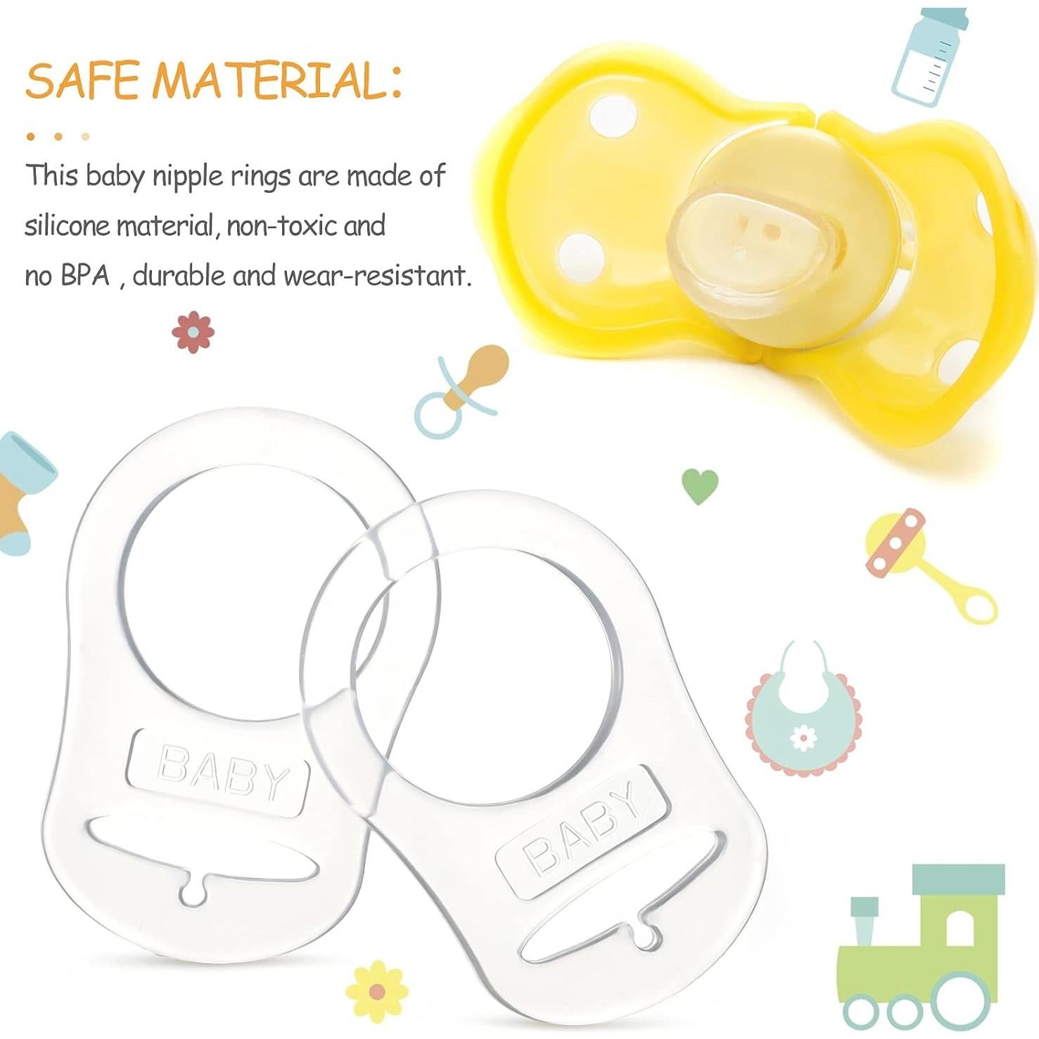 15 Clips de Chupete de Silicona Suave Patelai para Bebés