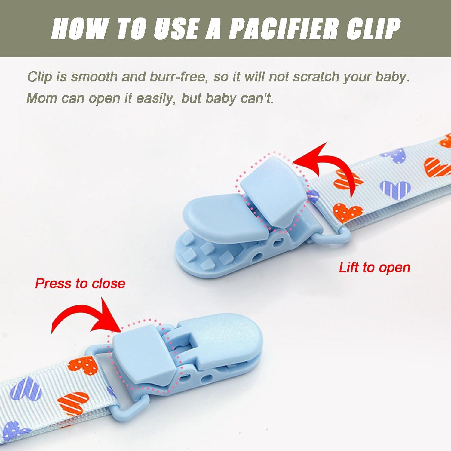 Paquete de 10 Puntas de Clip para Chupete - Plástico Sin BPA