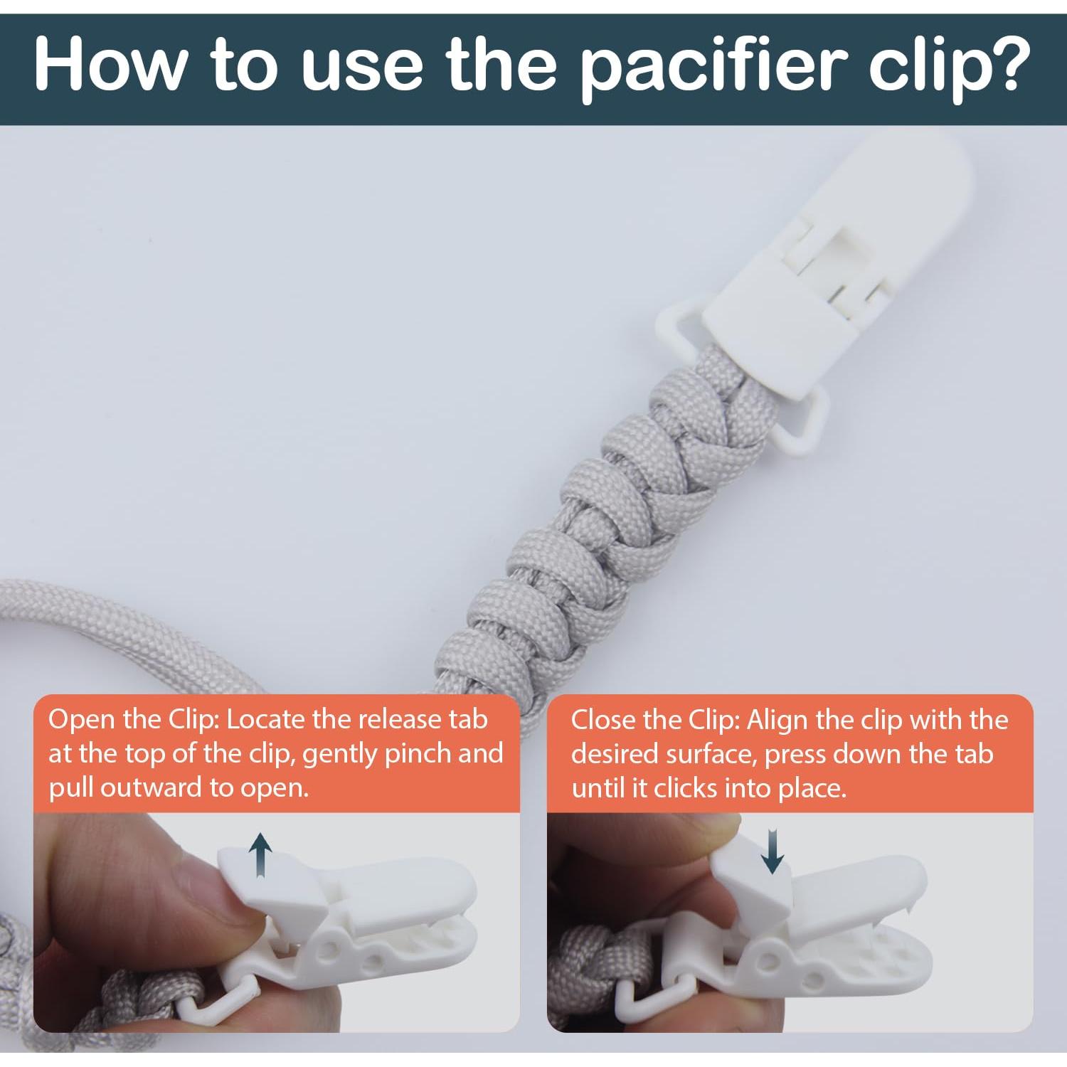 20 Clips para Chupetes de Plástico Sin BPA - Manualidades Bebé 20 Colores