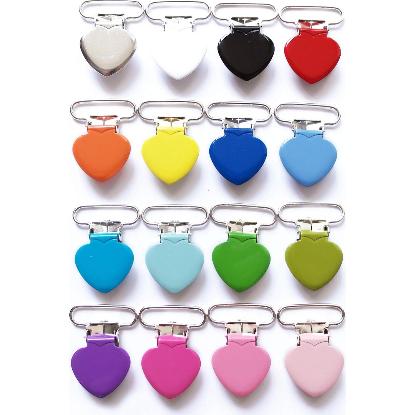 20 Clips de Suspensión Corazón Metal Sutoyuen 16 Colores