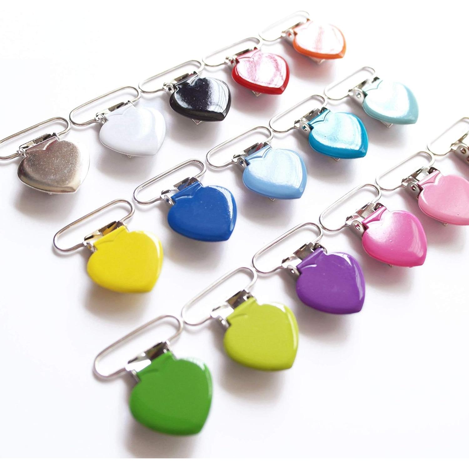 20 Clips de Suspensión Corazón Metal Sutoyuen 16 Colores