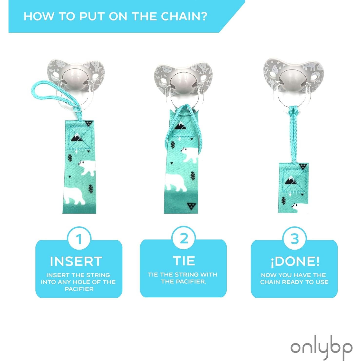 OnlyBP® Set 6 Clips Sujetadores Chupete Bebé Unisex - Lavables