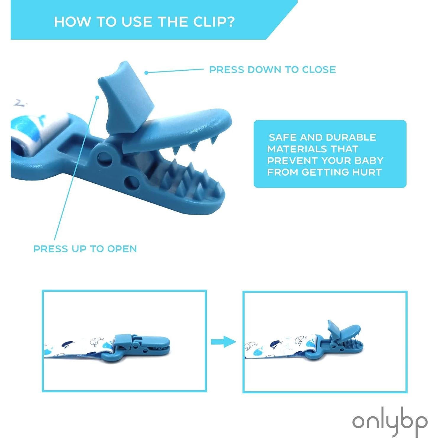 OnlyBP® Set 6 Clips Sujetadores Chupete Bebé Unisex - Lavables