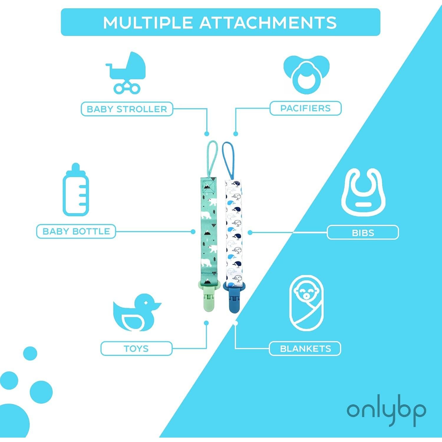 OnlyBP® Set 6 Clips Sujetadores Chupete Bebé Unisex - Lavables