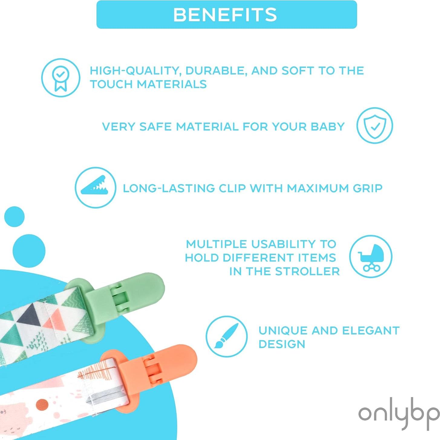OnlyBP® Set 6 Clips Sujetadores Chupete Bebé Unisex - Lavables