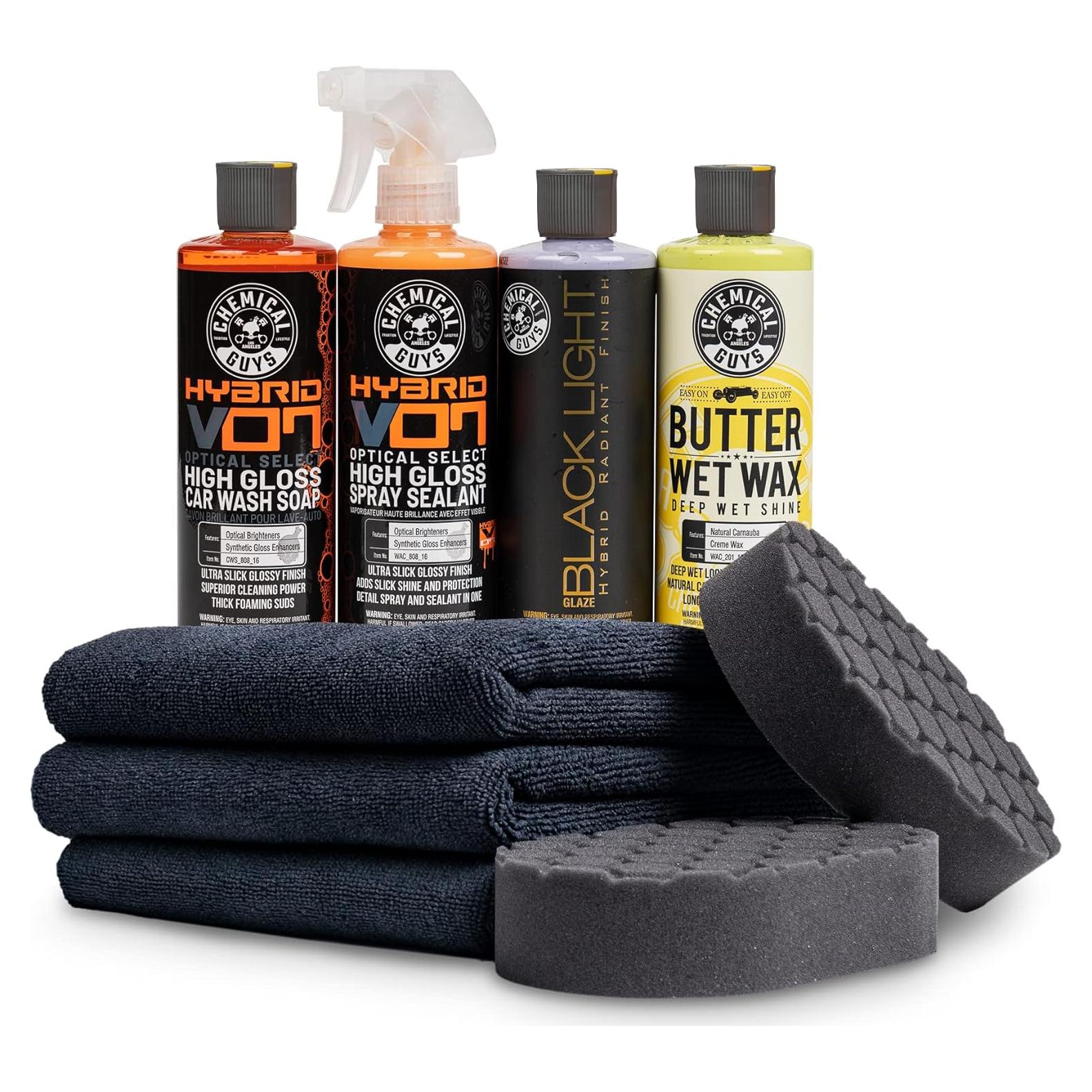 Kit de Cuidado para Autos Negros Chemical Guys HOL203 - 9 Artículos