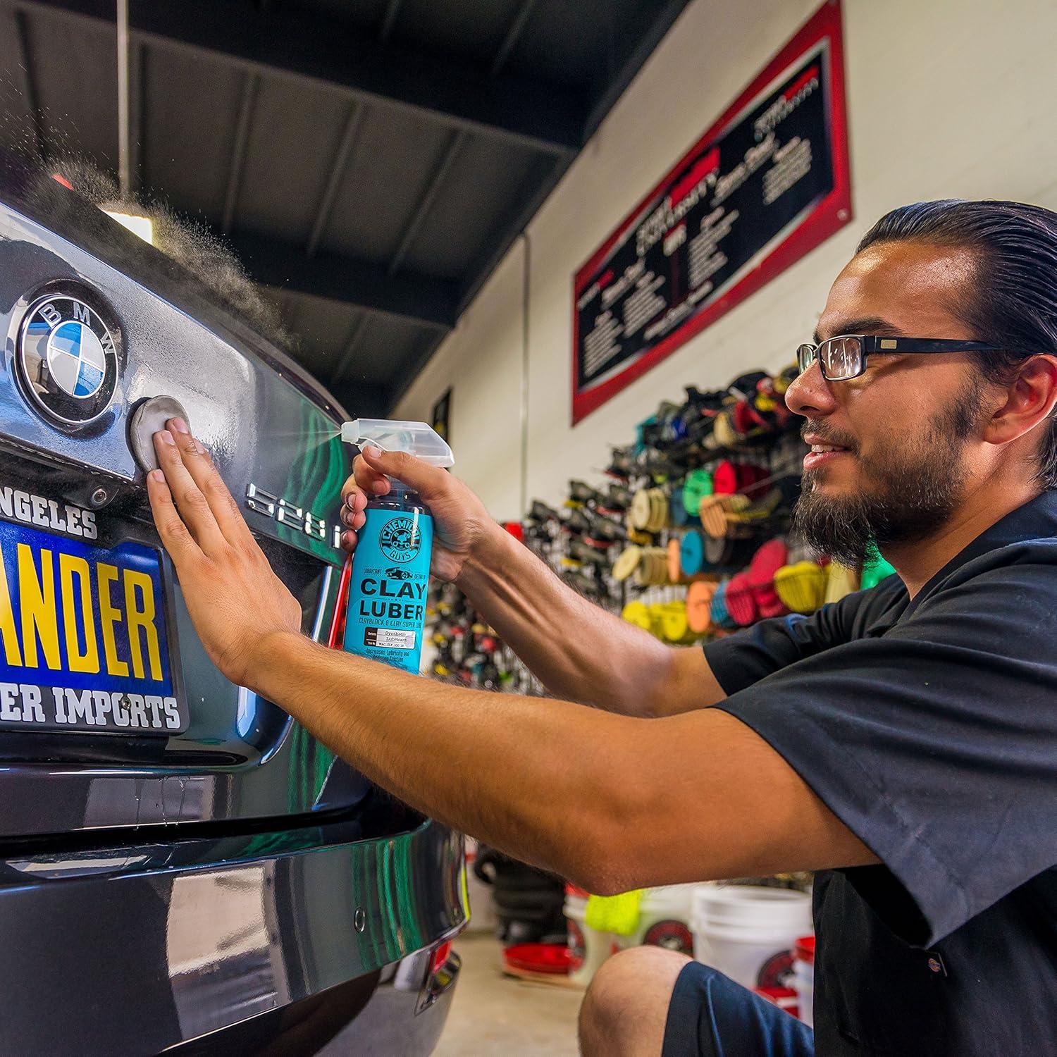 Kit de Barra de Arcilla Media Chemical Guys + Lubricante 0.45 kg