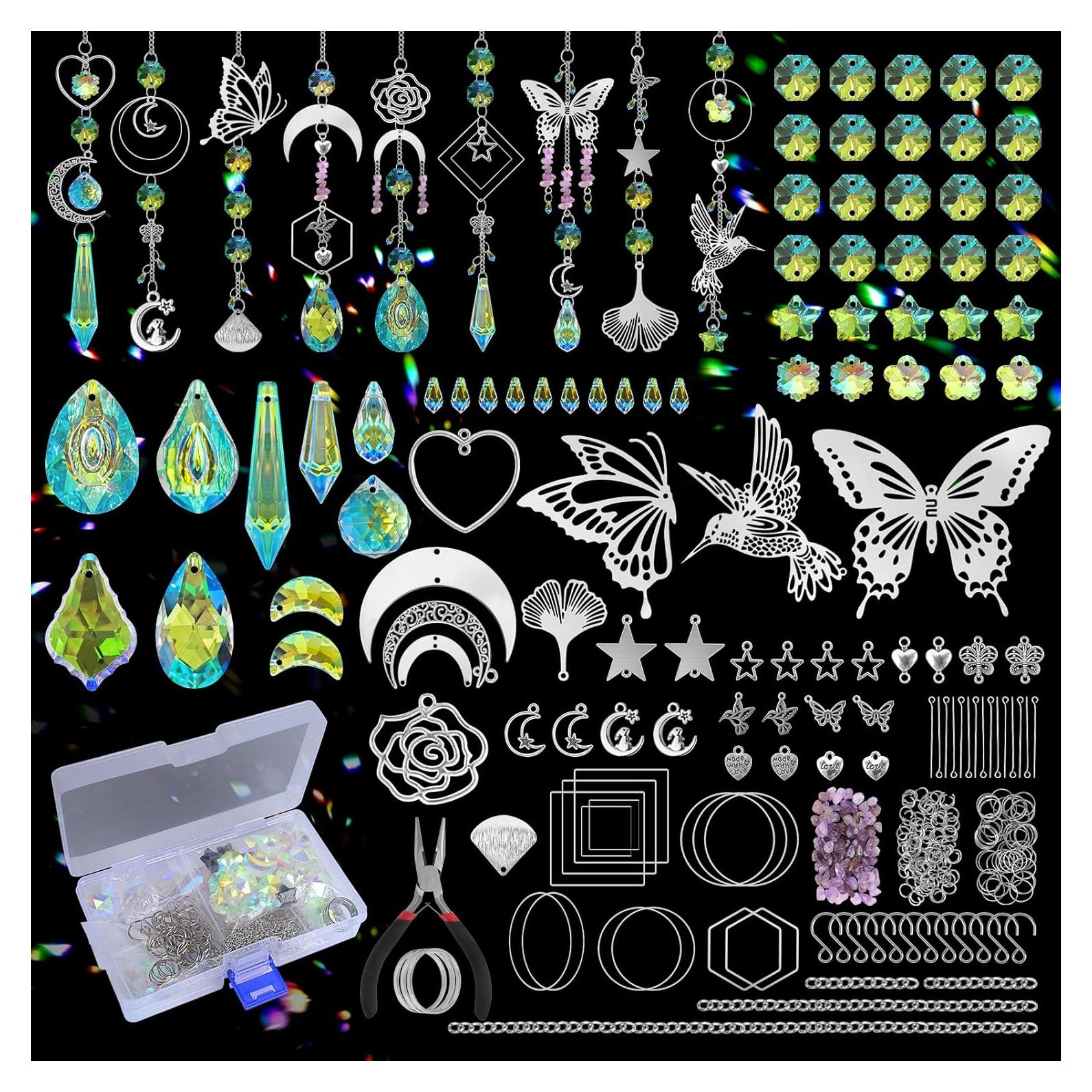 Kit de Suncatcher DIY FACIACC 407 Piezas Cristales Colgantes