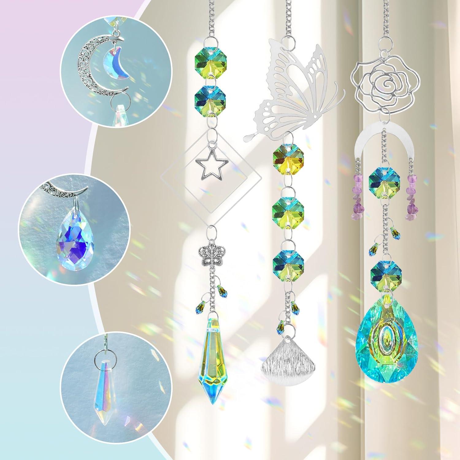 Kit de Suncatcher DIY FACIACC 407 Piezas Cristales Colgantes