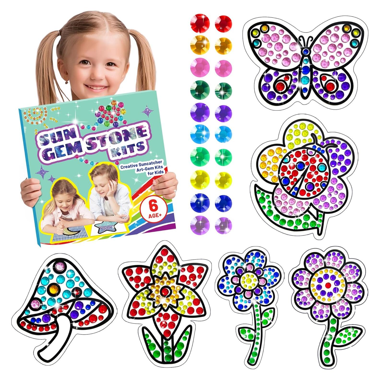 Kit de Manualidades Atydkug - Gemas para Ventanas Niños 6 Hojas