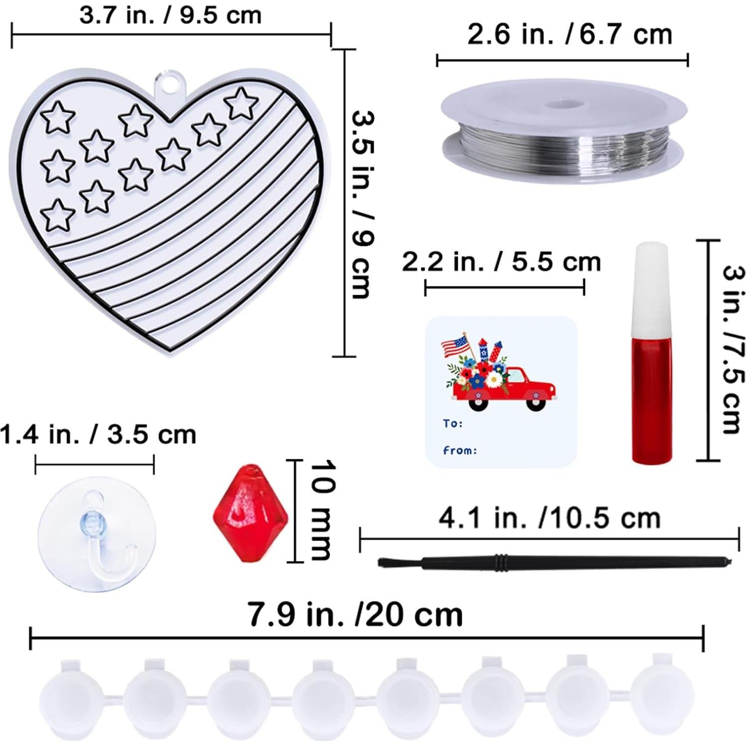 Kit de Arte Winlyn 24 Captadores de Sol Patrióticos 4 de Julio
