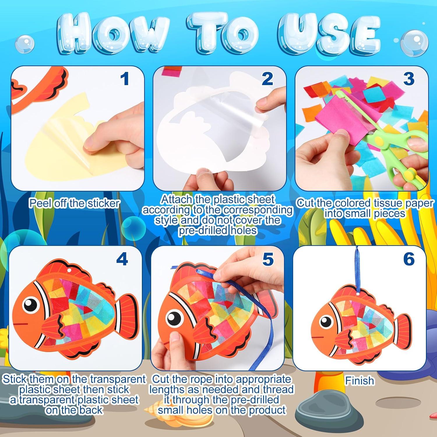 Kit de Manualidades de Peces del Mar Tinlade - 24 Piezas DIY