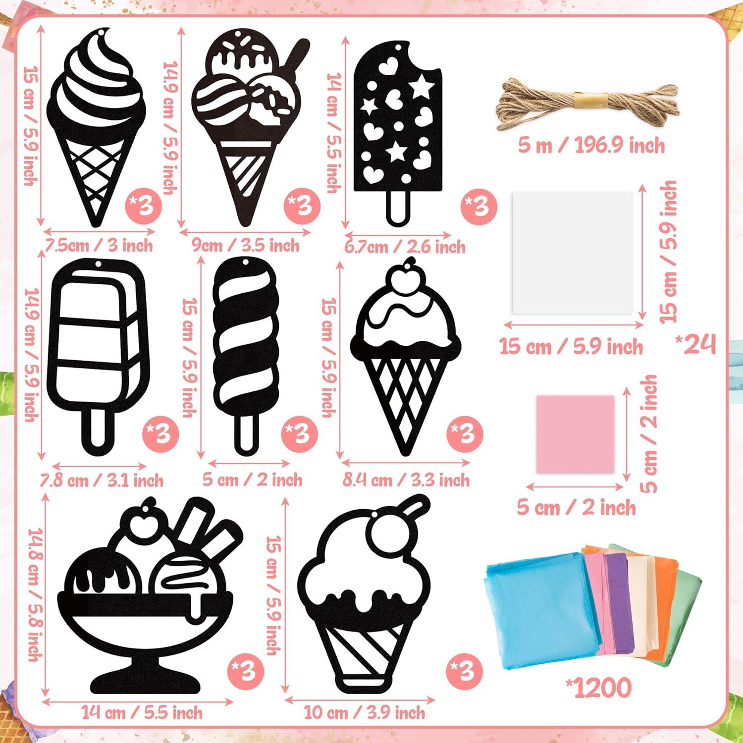 Kit de Manualidades de Papel de Helado CJiangpo - 24 Piezas