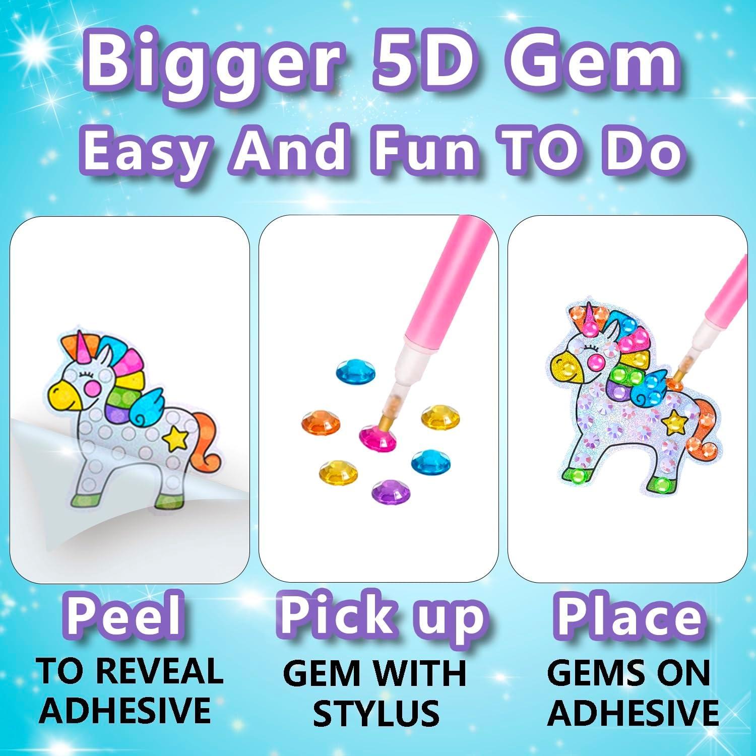 Kit de Pintura de Diamante WAHFNG para Niños - 12 Stickers, 4 Llaveros, 2 Atrapasueños