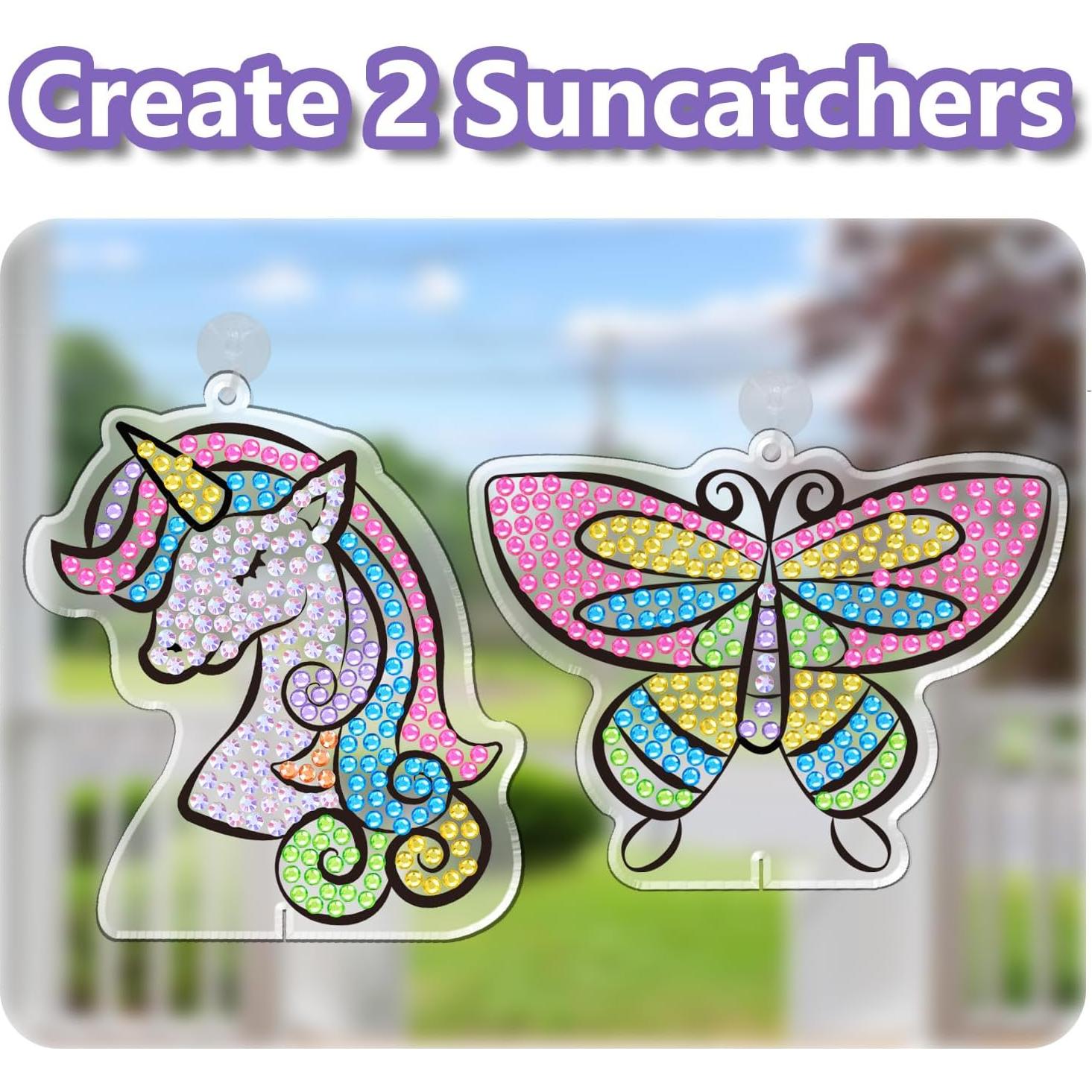 Kit de Pintura de Diamante WAHFNG para Niños - 12 Stickers, 4 Llaveros, 2 Atrapasueños