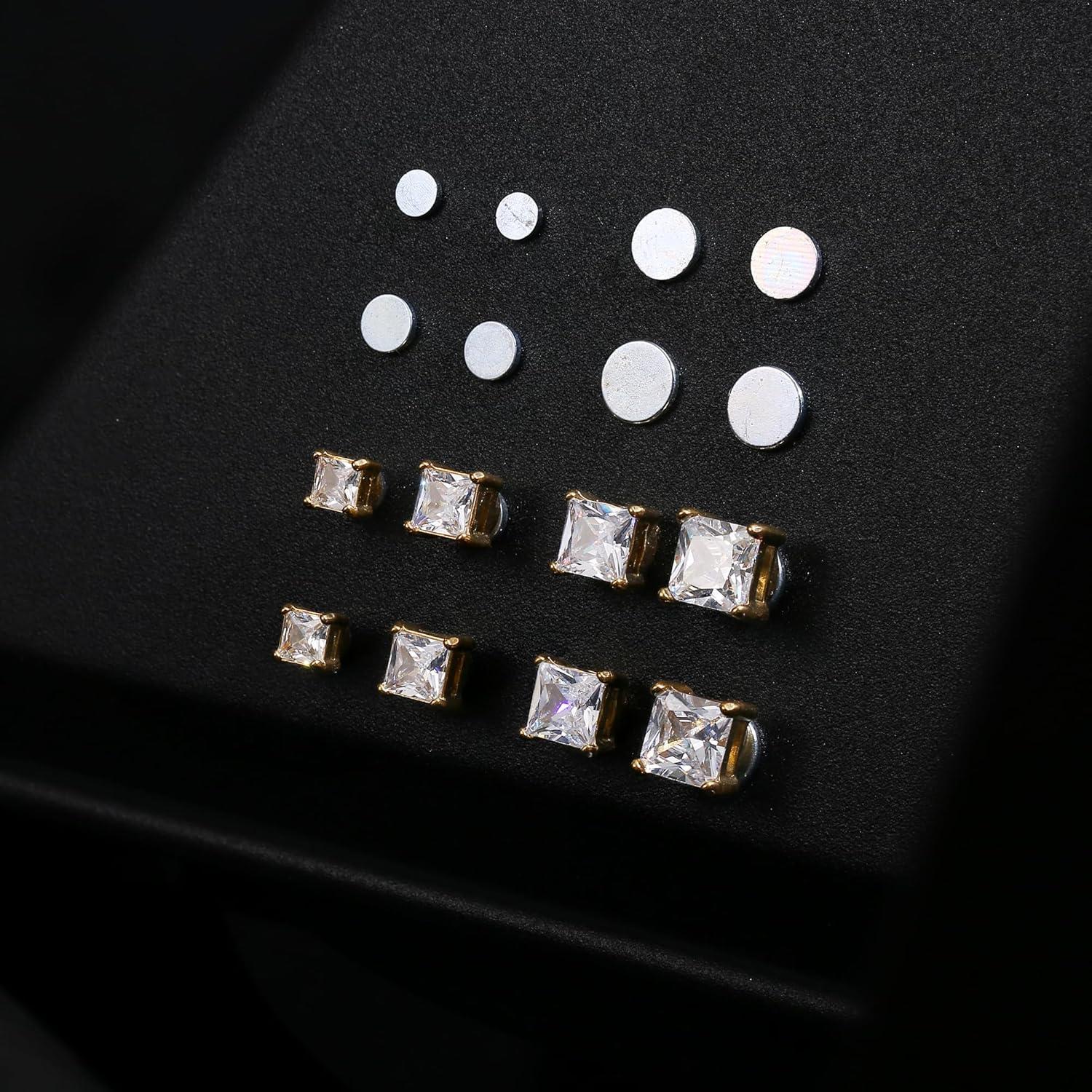 Pendientes Magnéticos Jstyle 4-7mm Acero Inoxidable Oro