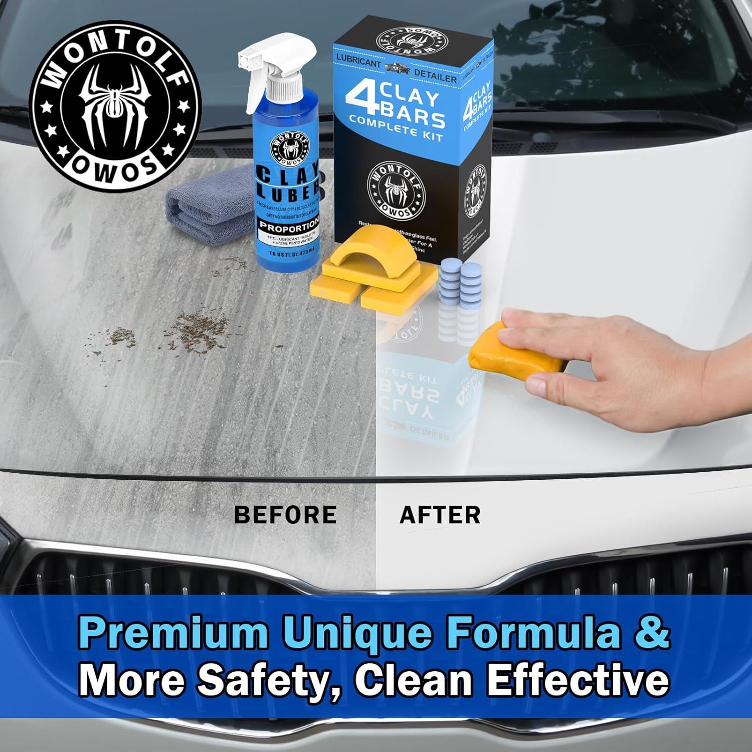 Kit de Detallado de Autos Wontolf - 4 Barras de Arcilla + Lubricante
