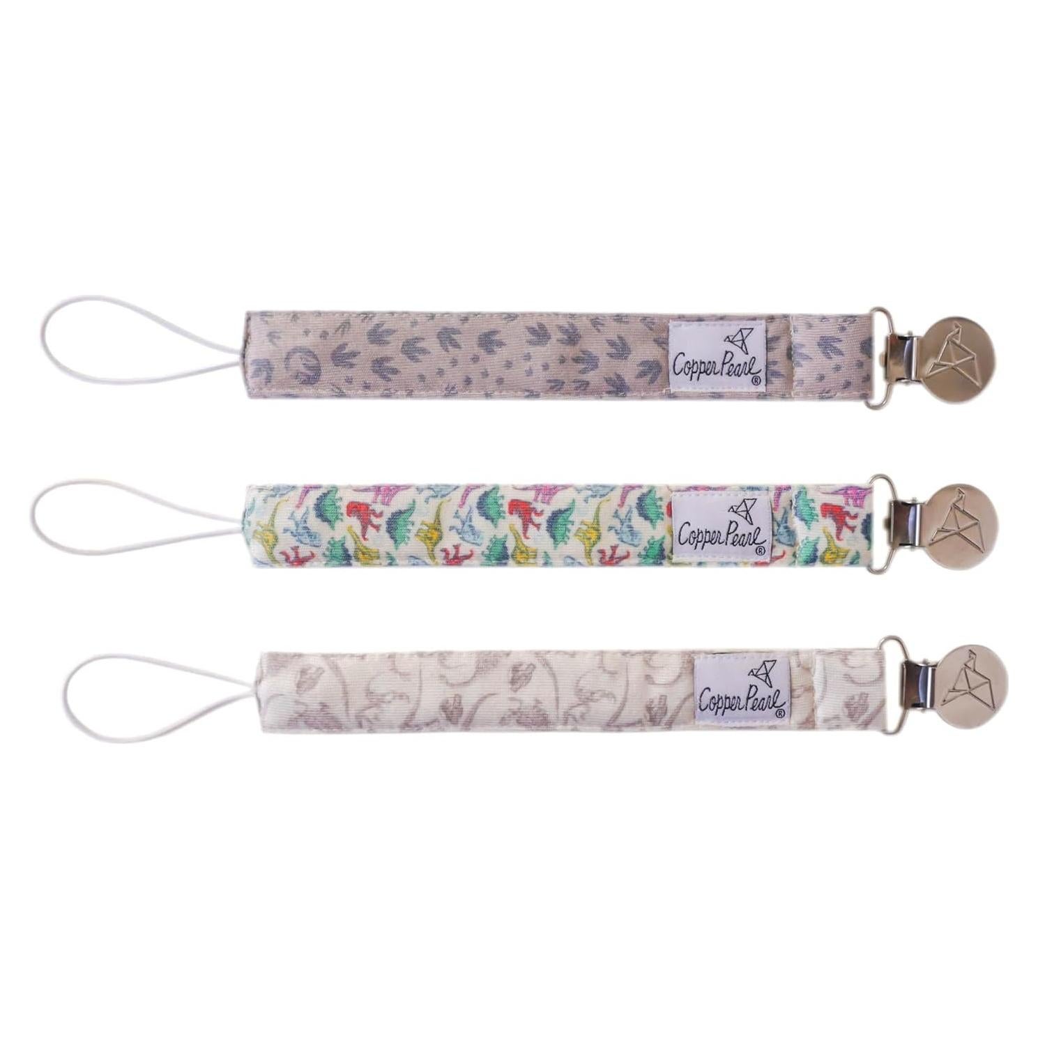 Clip de Chupete Copper Pearl 3-Pack - Diseño Jurassic Park