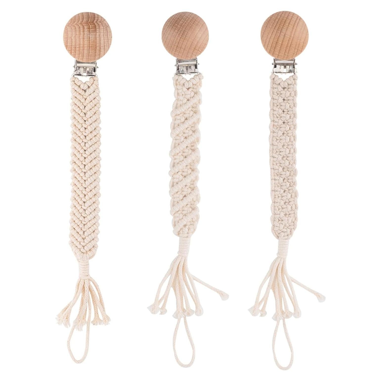 Clip de Chupete Boho Symbolife - 3 Piezas Algodón Hecho a Mano