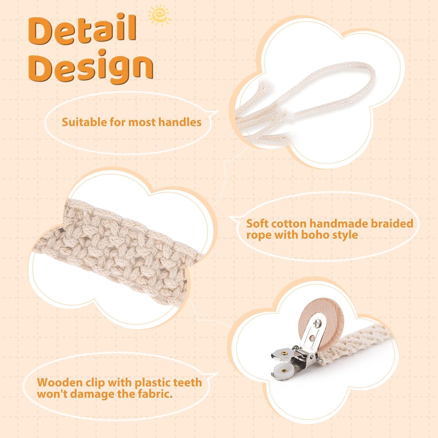 Clip de Chupete Boho Symbolife - 3 Piezas Algodón Hecho a Mano