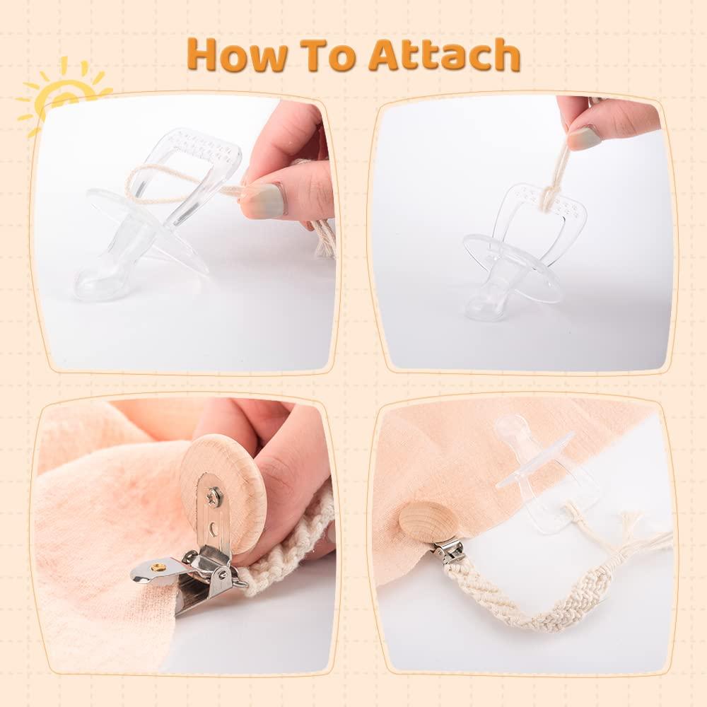 Clip de Chupete Boho Symbolife - 3 Piezas Algodón Hecho a Mano