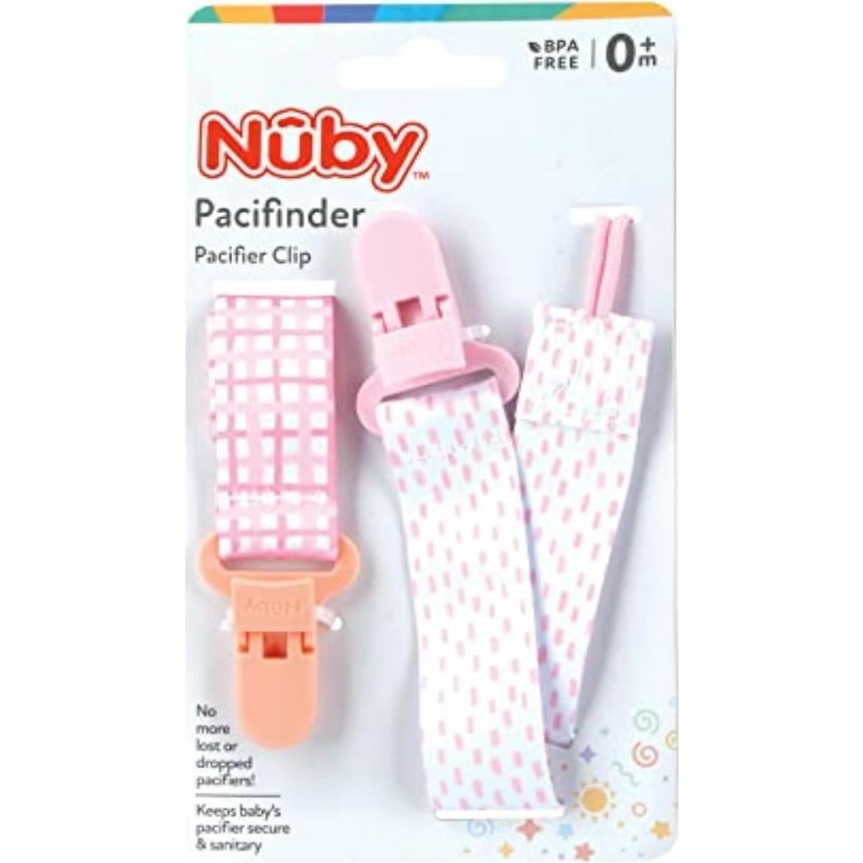 Clips para Chupetes Nuby Pacifinder 2-Pack Multicolor