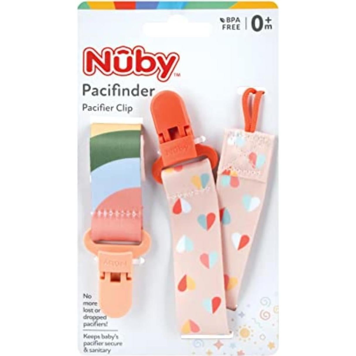 Clips para Chupetes Nuby Pacifinder 2-Pack Multicolor