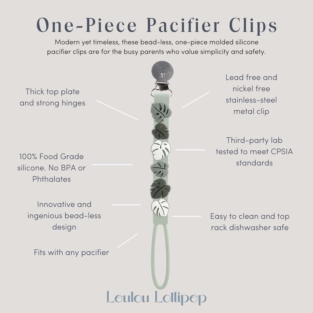 Clip de Chupete de Silicona Loulou Lollipop Rosa Corazón