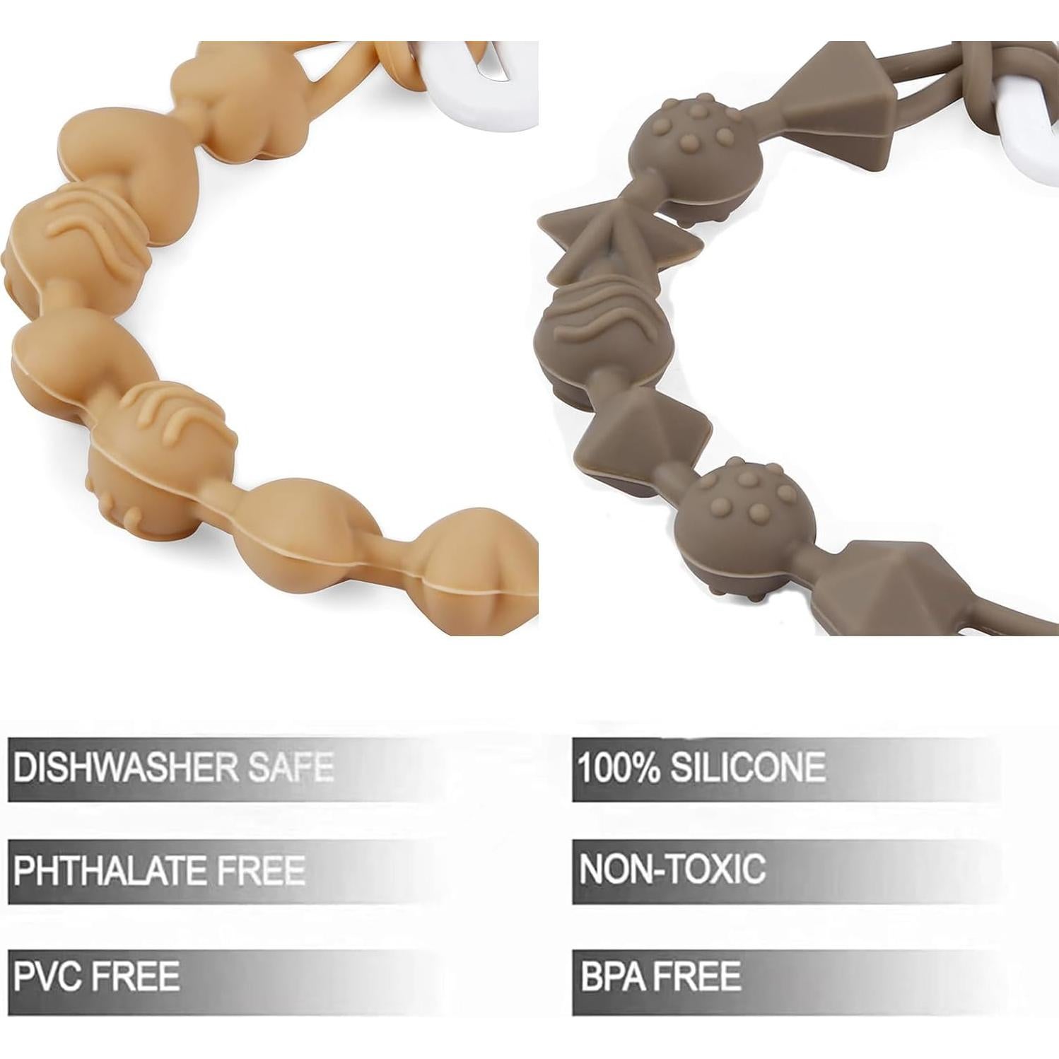 Clips de Chupete de Silicona PandaEar - 7 Piezas para Bebés