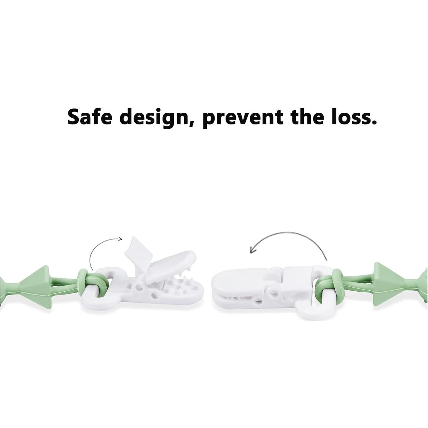 Clips de Chupete de Silicona PandaEar - 7 Piezas para Bebés