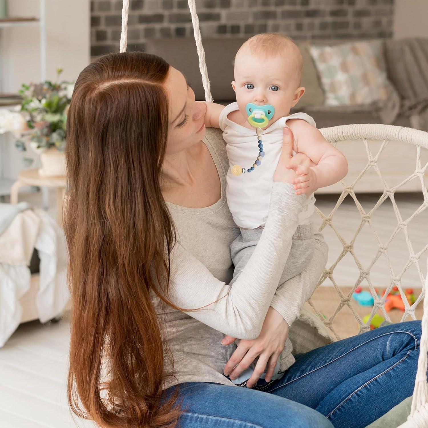 20 Clips de Chupete de Madera Natural para Bebés - Sostenedores DIY