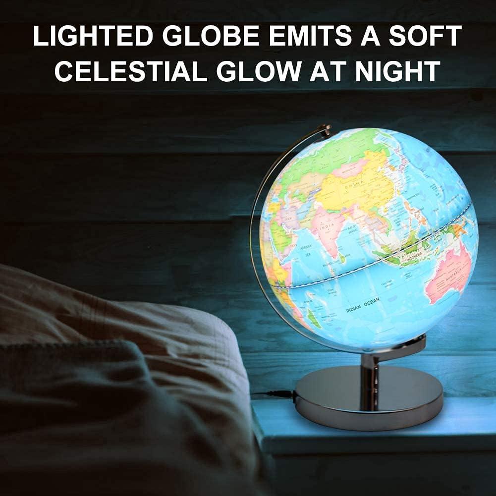 Globo Terráqueo Iluminado POOCCI 20.32 cm Juguete Educativo