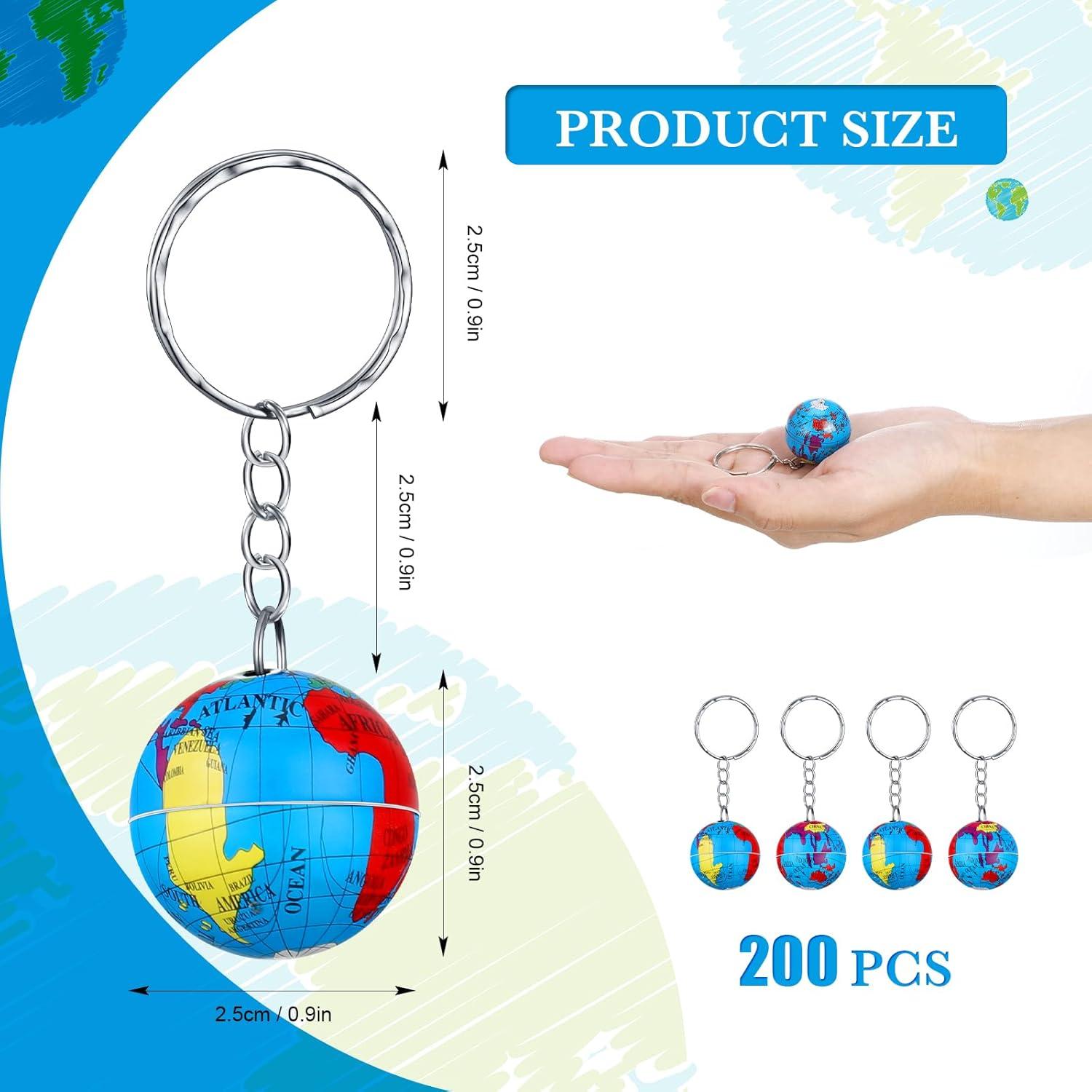 80 Llaveros Globo Junkin Mapa Mundial para Niños