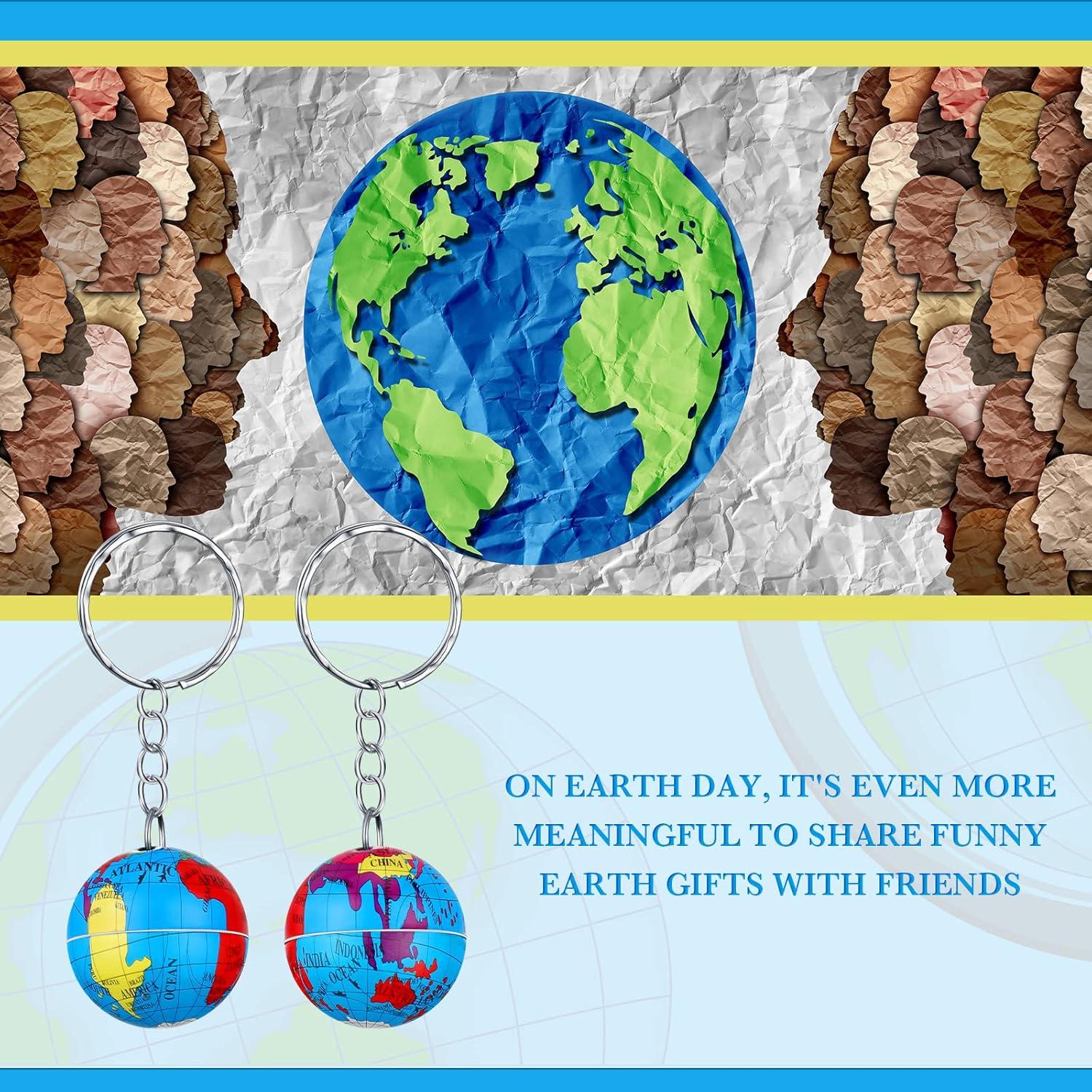 80 Llaveros Globo Junkin Mapa Mundial para Niños