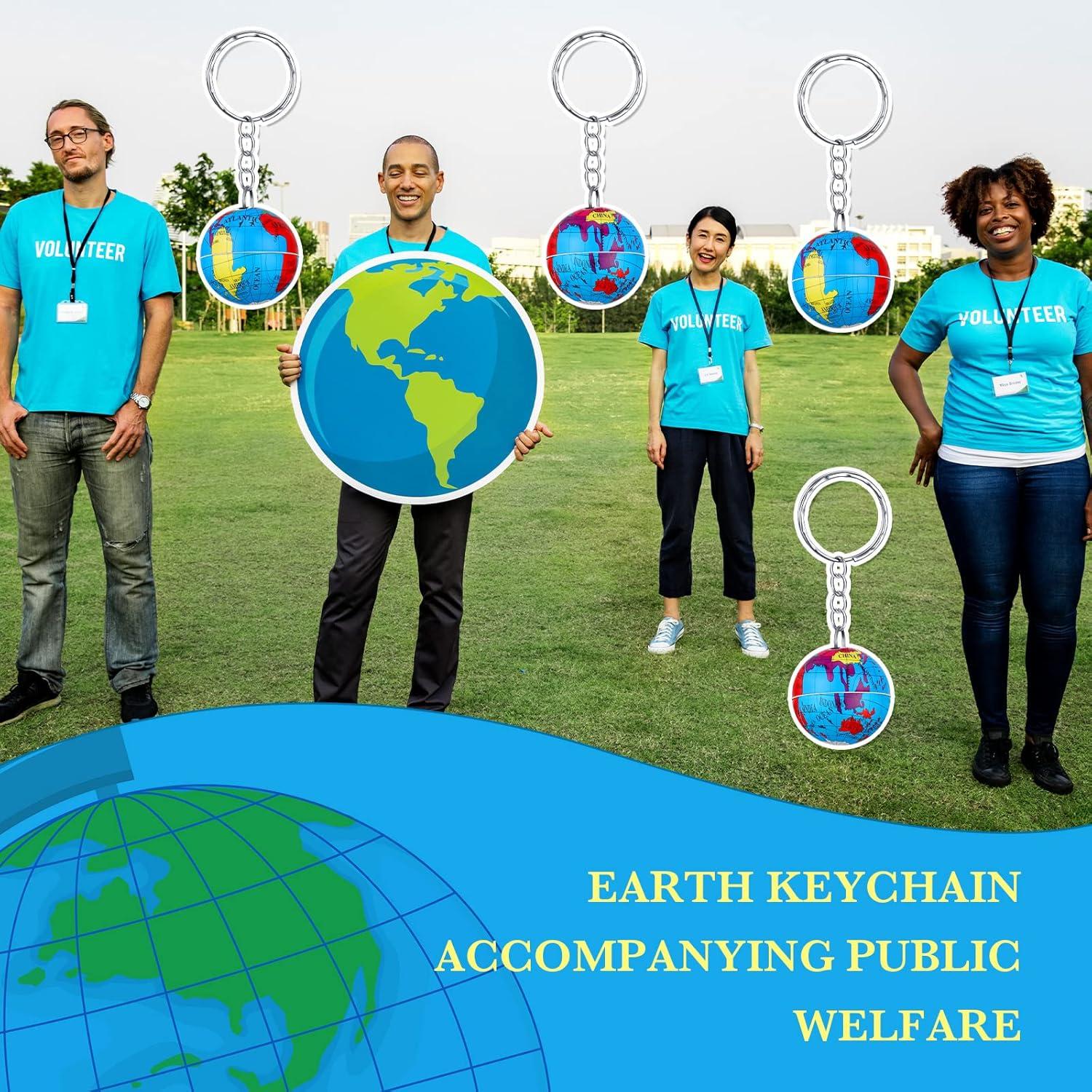 80 Llaveros Globo Junkin Mapa Mundial para Niños