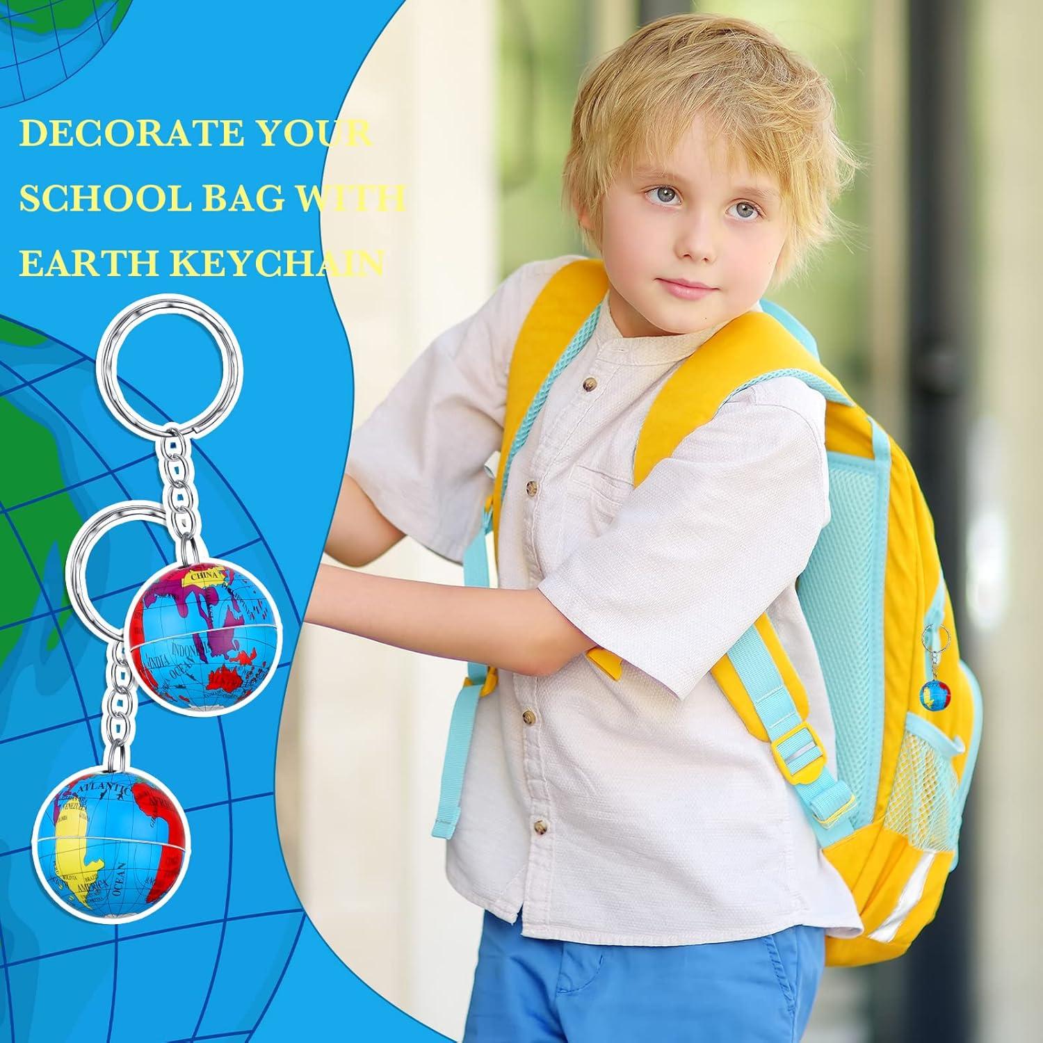 80 Llaveros Globo Junkin Mapa Mundial para Niños