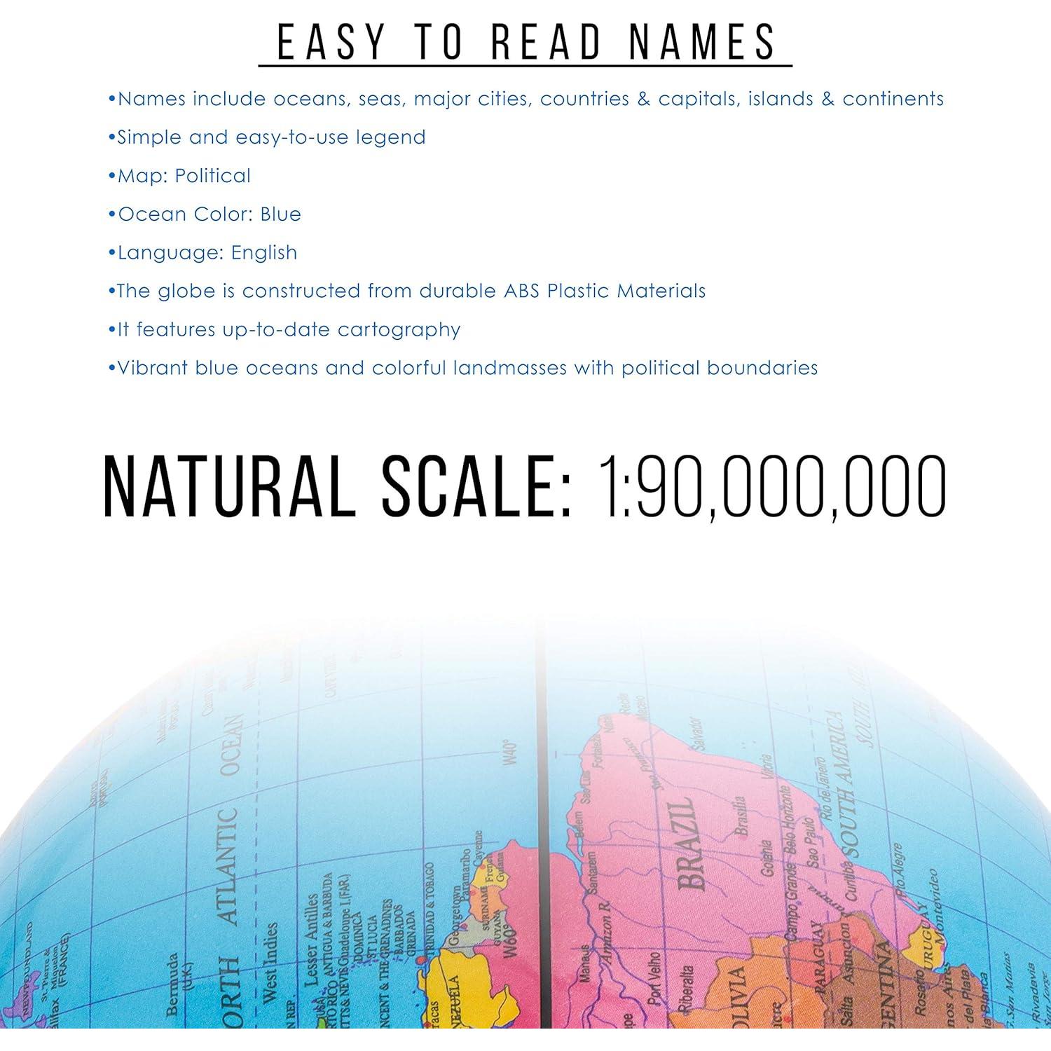 Globo Terráqueo Mini 15 cm TCP Global con Base Negra