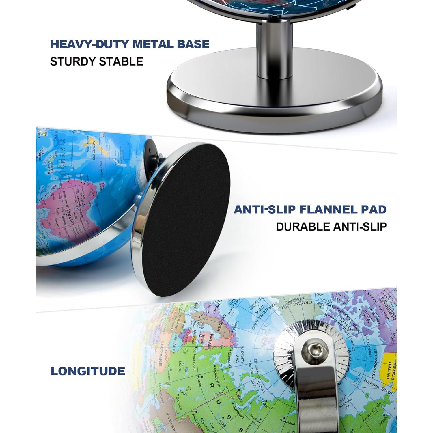 Globo Terráqueo Iluminado JOWHOL 20 cm con Constelaciones