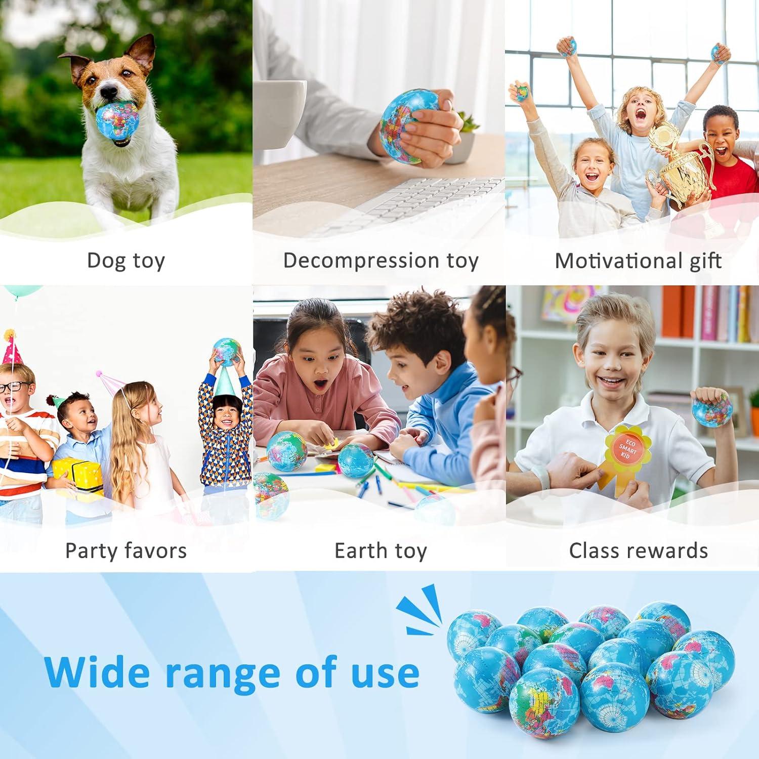 Paquete de 24 Pelotas Antiestrés Globo BBTO 7.6 cm