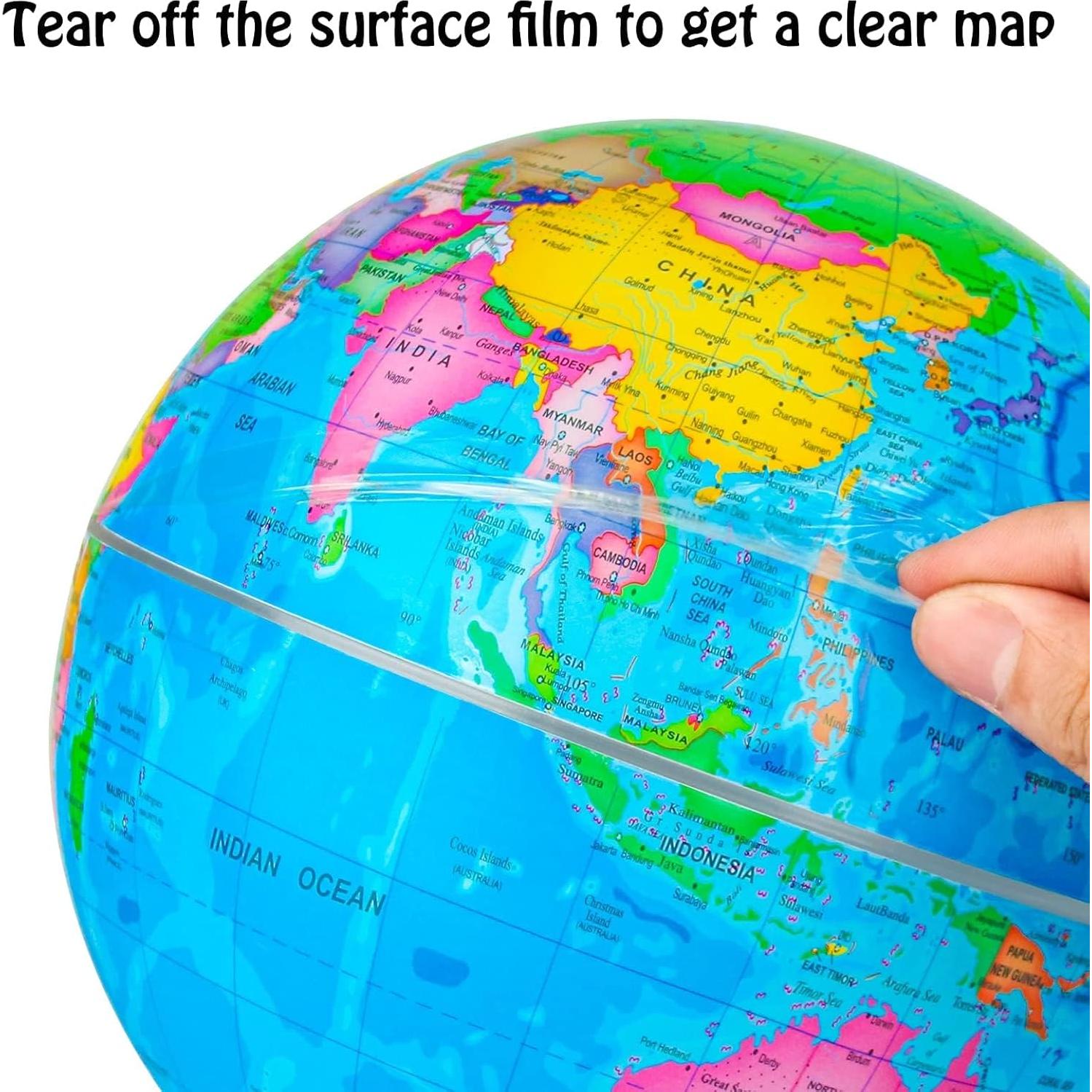 Globo Terráqueo Wizdar 20.32 cm Educativo Rotatorio para Niños