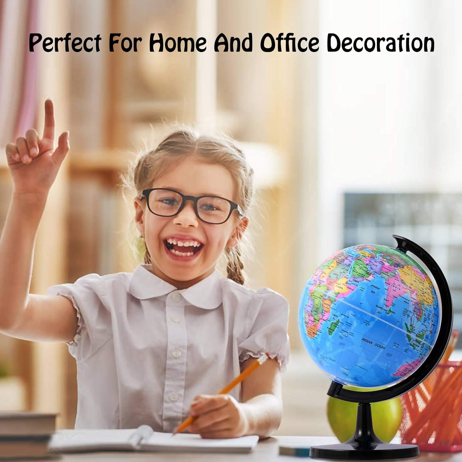 Globo Terráqueo Wizdar 20.32 cm Educativo Rotatorio para Niños