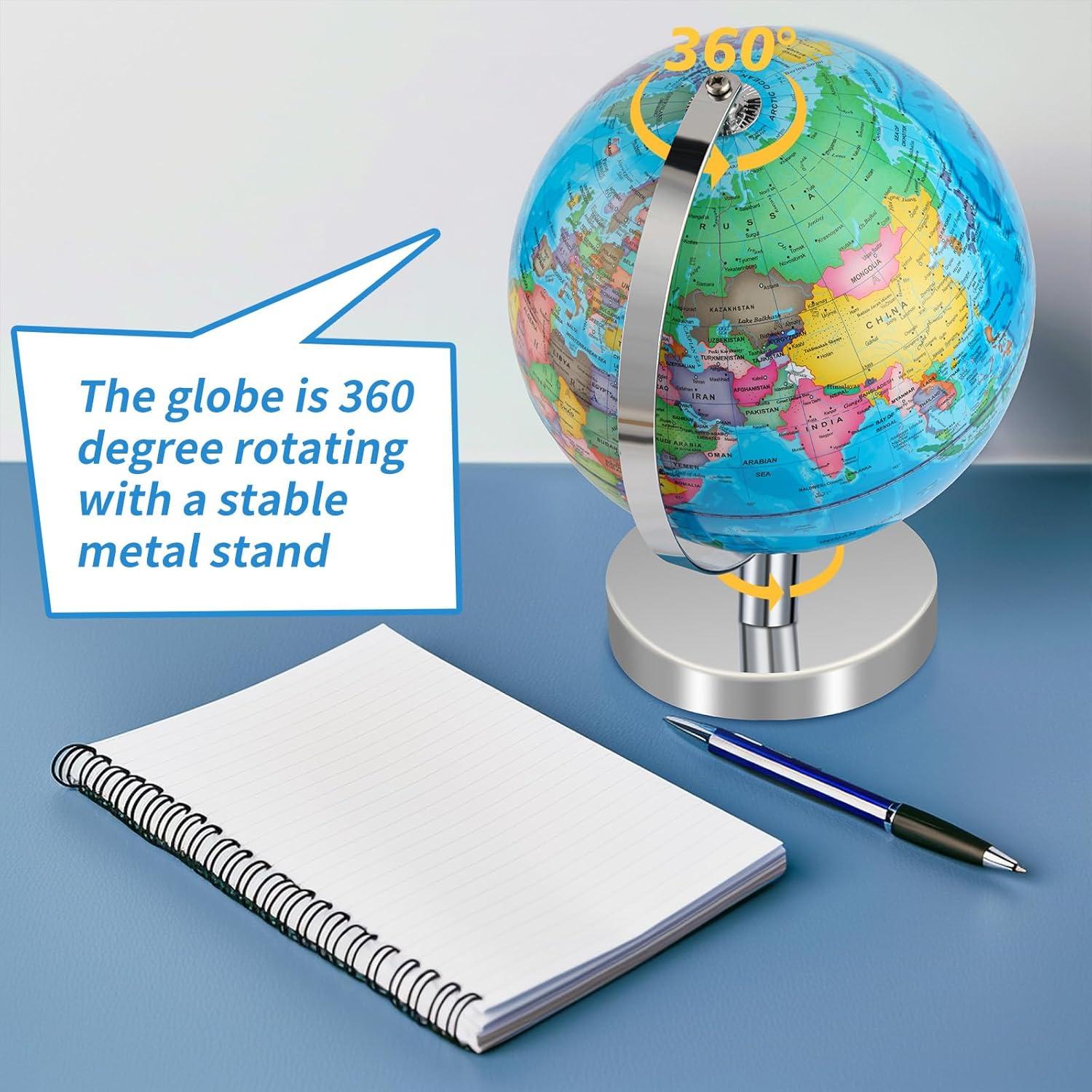 Globo Terráqueo Educativo Eolivees 30 cm Reescribible para Niños