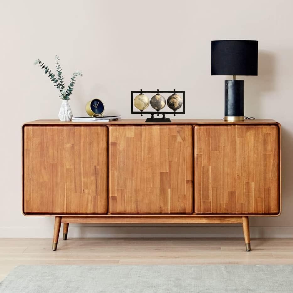 Juego de 3 Globos Terráqueos de 10 cm con Soporte de Metal