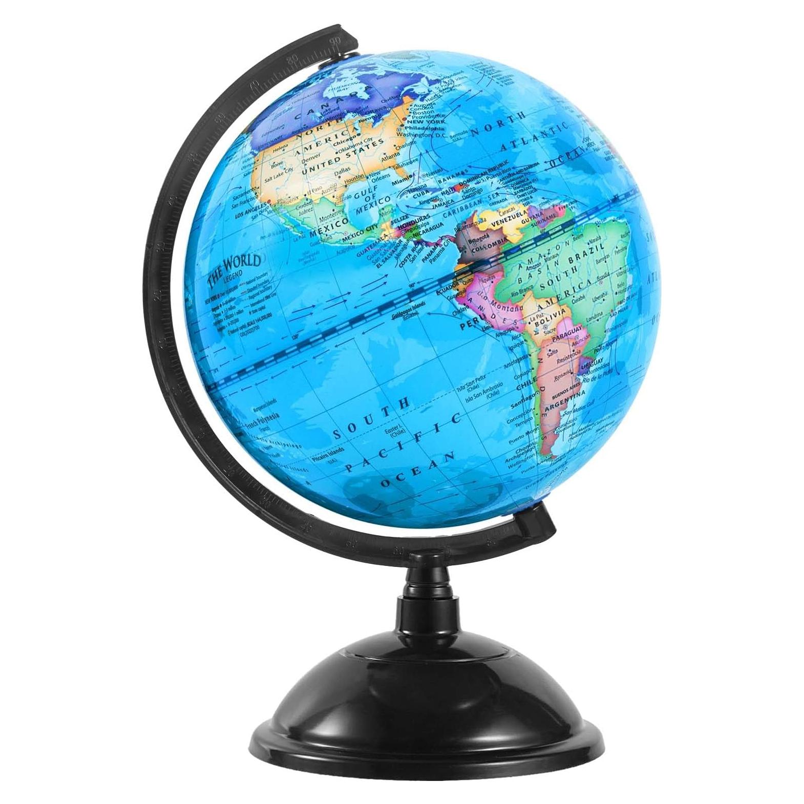 Globo Terráqueo Giratorio KISEER 20.32 cm Azul Educativo